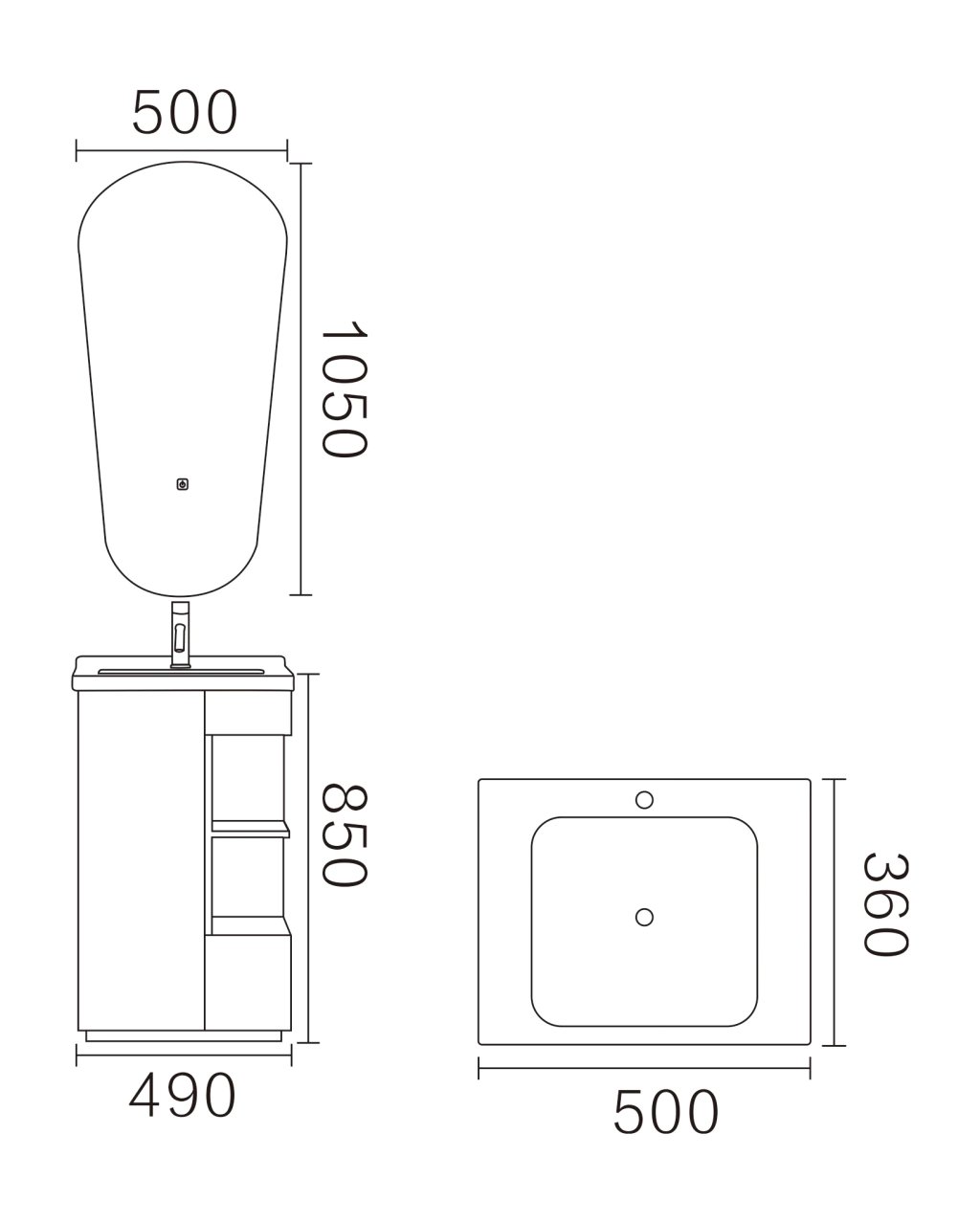 Kit Vanitory Smart + Espejo LED - DR-VAN4/MIR4