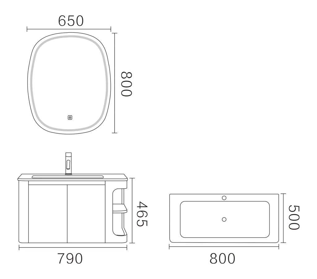 Kit Vanitory Smart + Espejo LED - DR-VAN5/MIR5