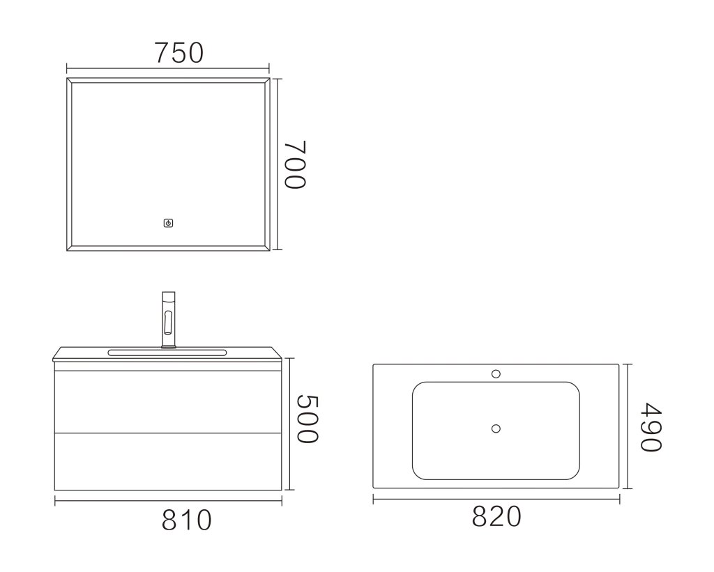 Kit Vanitory Smart + Espejo LED - DR-VAN6/MIR6